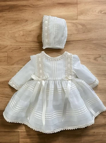 Baptism Dress and Bonnet Set Walnut Collection