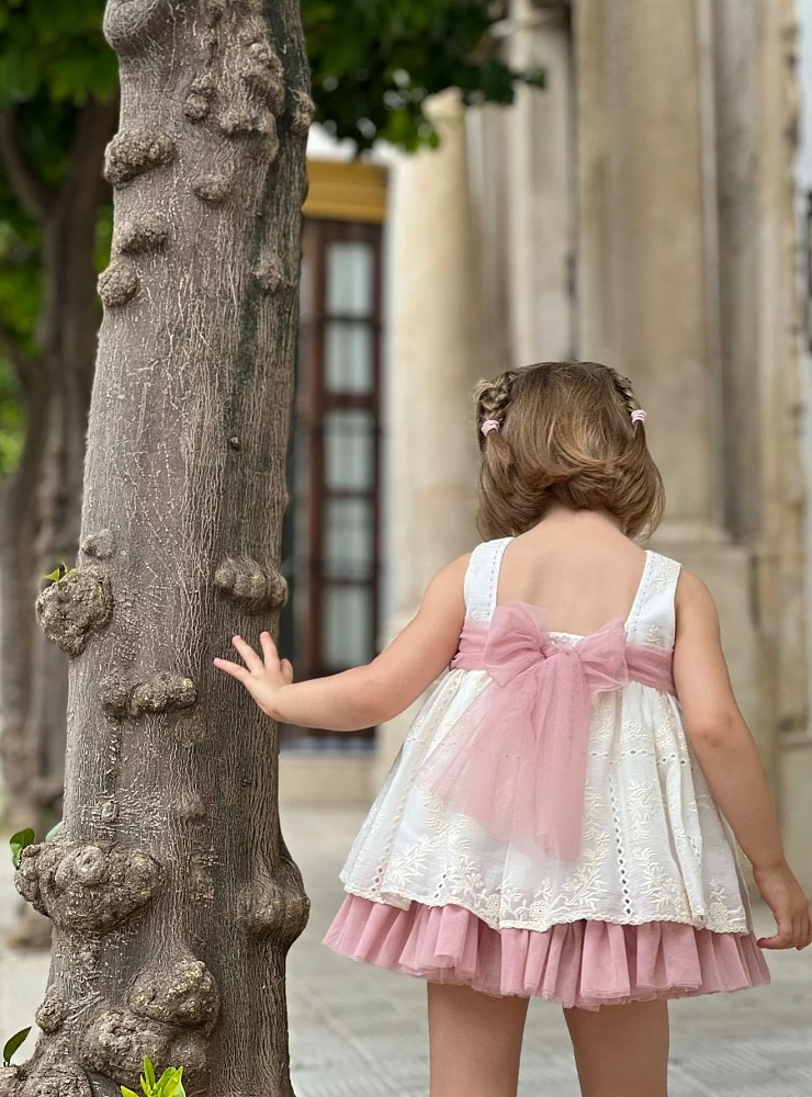 Beige and powder pink ceremony dress and panties set