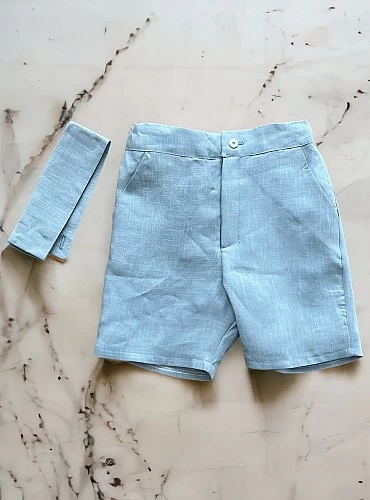 Boy's linen trousers with sash. three colors