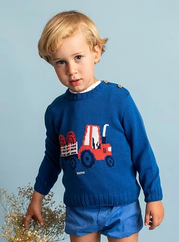 Boy's sweater with Foque Tractor print