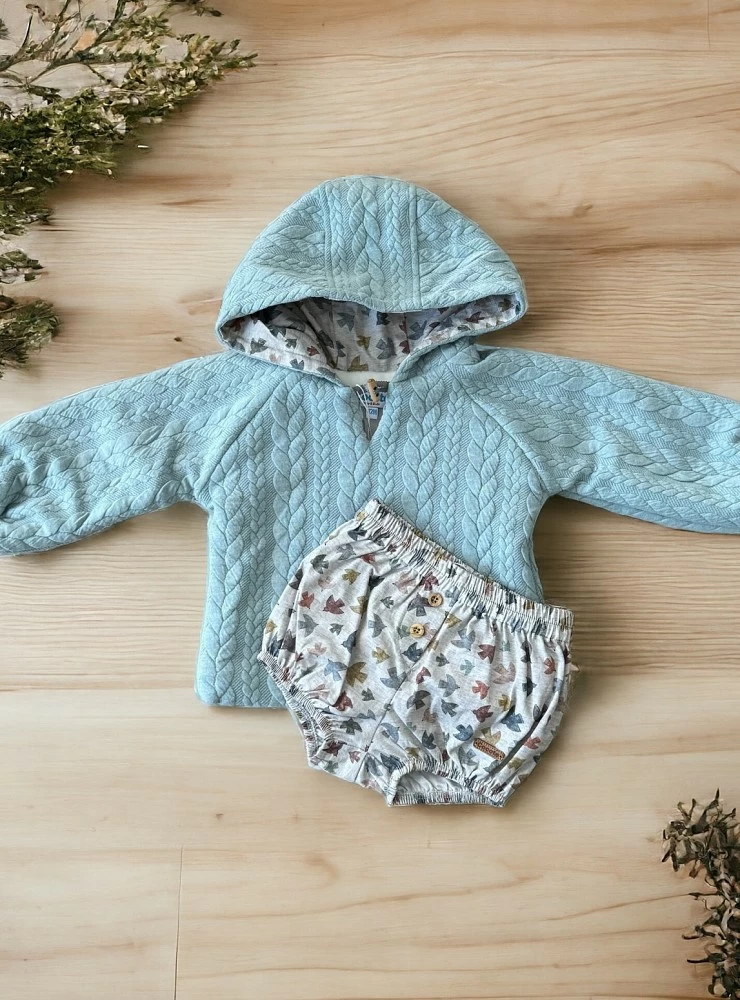 Boy's set of sweatshirt and bloomers from Cocote's bird collection