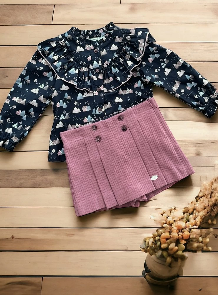 Conjunto Blusa y falda pantalón Colección Lovely