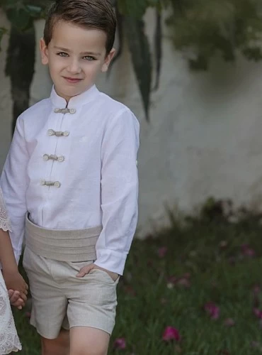 Conjunto de ceremonia para niño camisa y pantalón con fajín