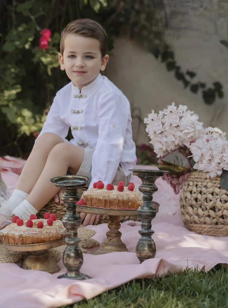 Conjunto de ceremonia para niño camisa y pantalón con fajín