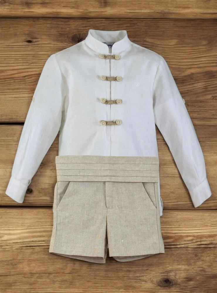 Conjunto de ceremonia para niño camisa y pantalón con fajín