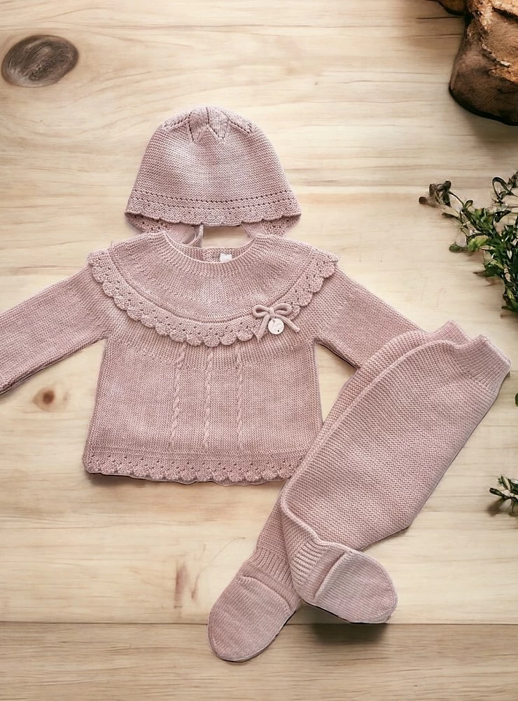 Conjunto de tres piezas para niña colección Peonia