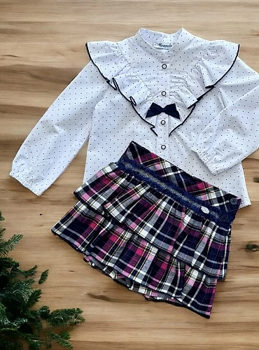 Conjunto para niña blusa y Falda pantalón colección Fantasía