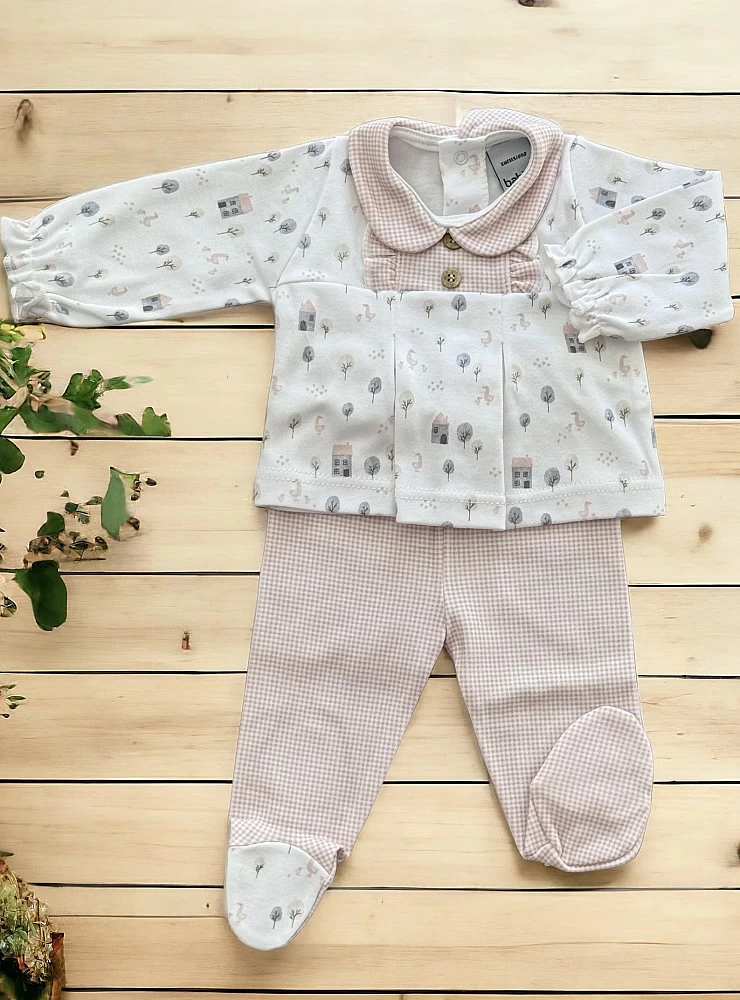 Conjunto para niña jubón y polaina colección Alarce.