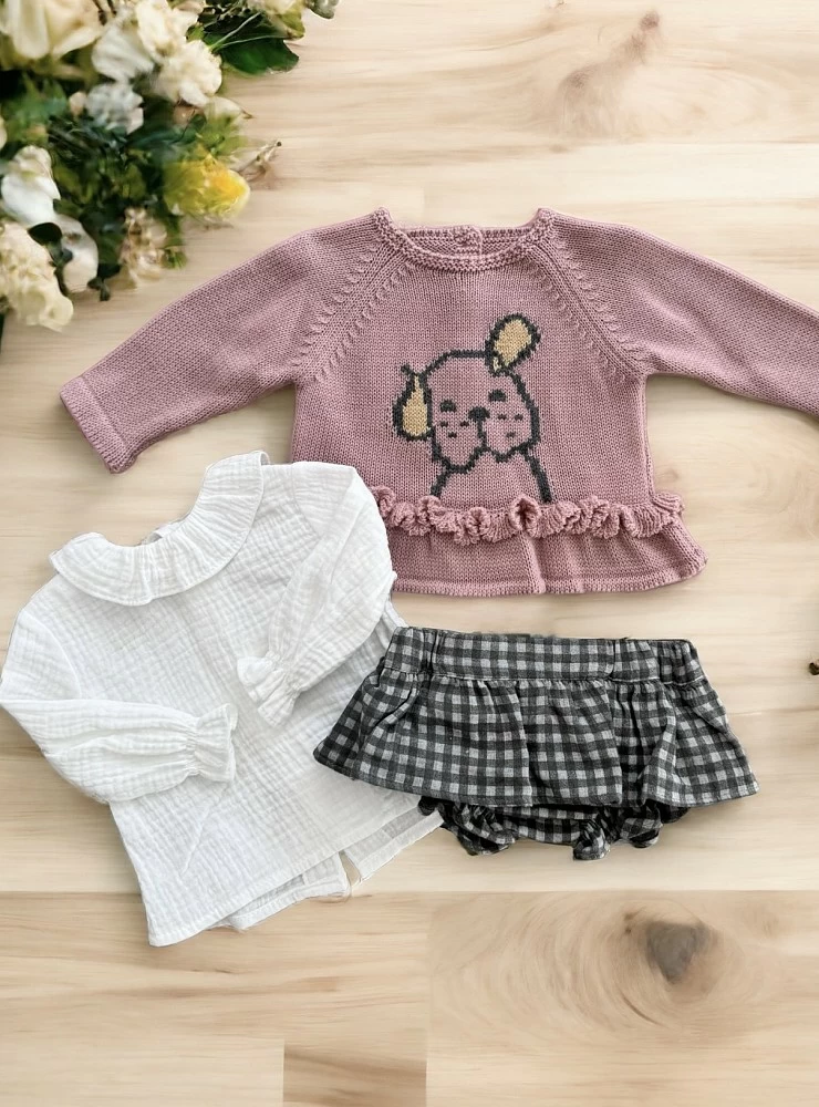 Conjunto para niña tres piezas Colección Perrito