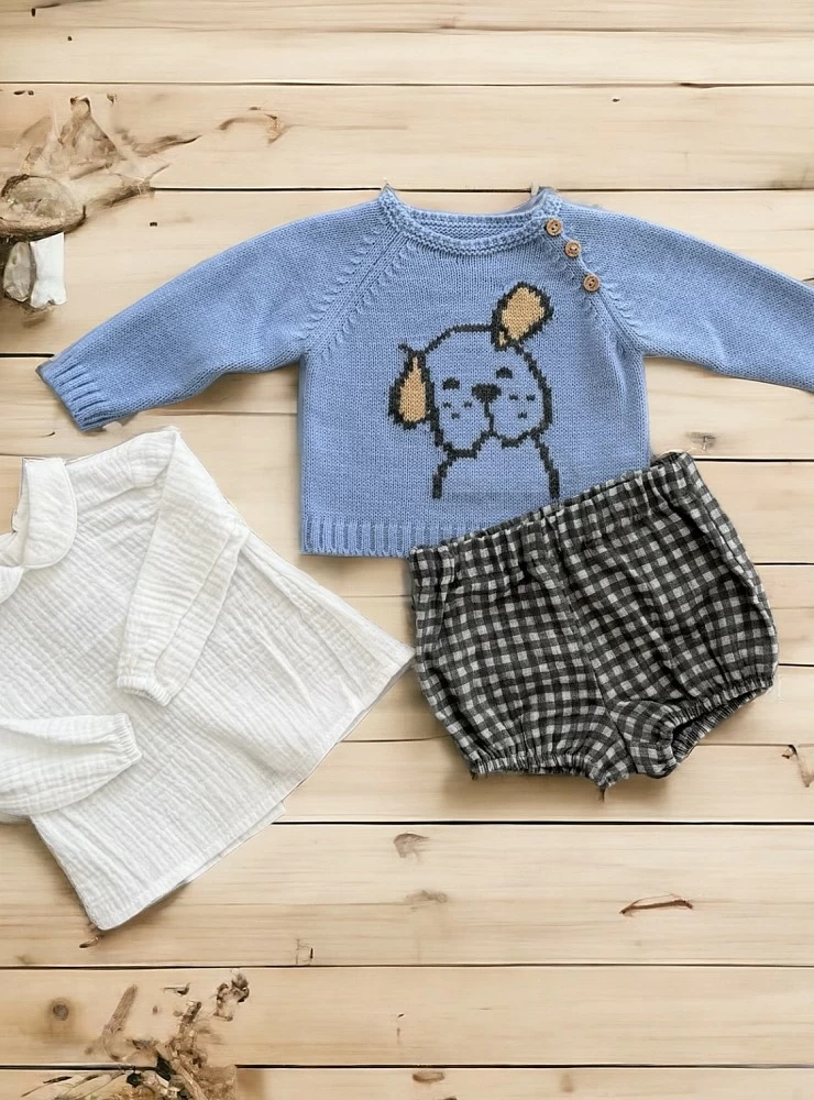 Conjunto para niño de tres piezas Colección Perrito