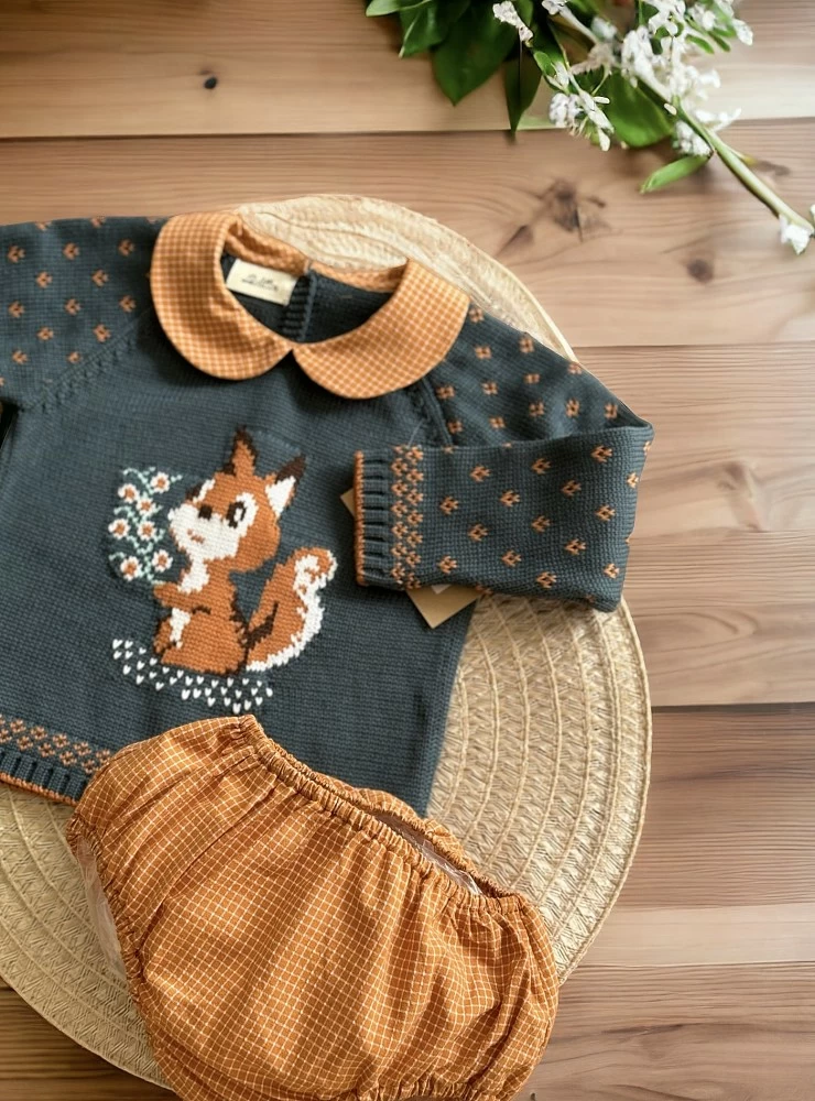 Conjunto para niño. Jersey y bombachito Colección Ardilla de Lolittos