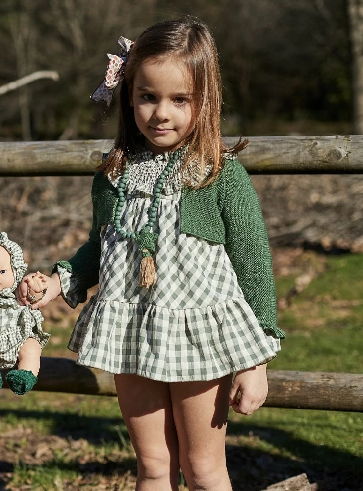 Conjunto tres piezas para niña colección musgo de La Martinica