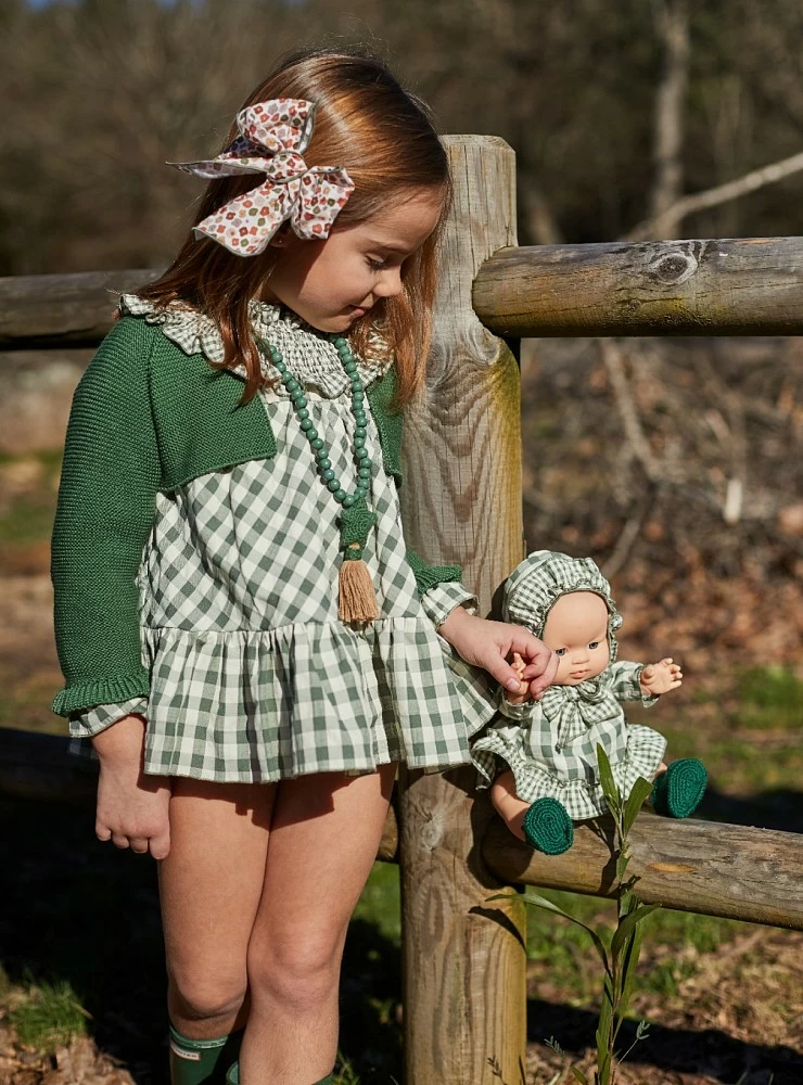 Conjunto tres piezas para niña colección musgo de La Martinica