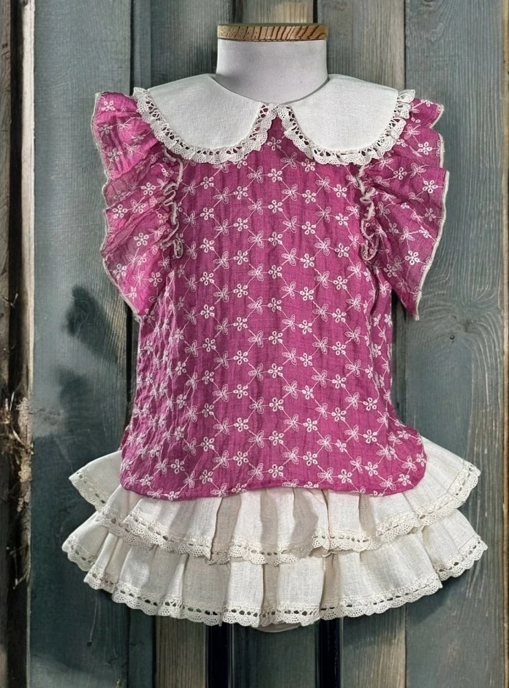 Conjunto tres piezas para niña de Lolittos colección Grecia