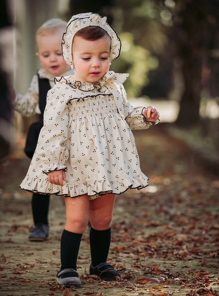 Conjunto Vestido con braga y capota colección estrella polar de Cocote