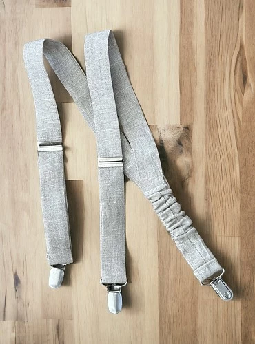 Linen suspenders in three colors and two sizes