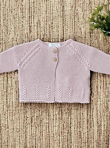 Long baby jacket. Point ochitos.