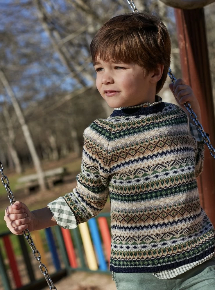 Martinique children's sweater moss collection