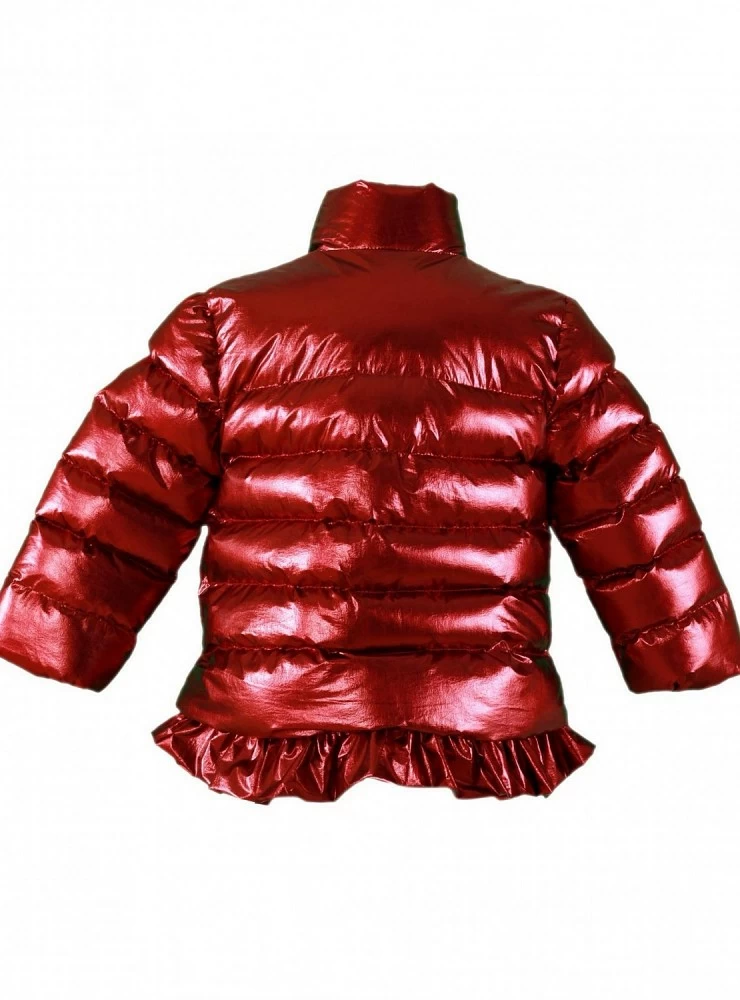 Metallic maroon girl's parka.