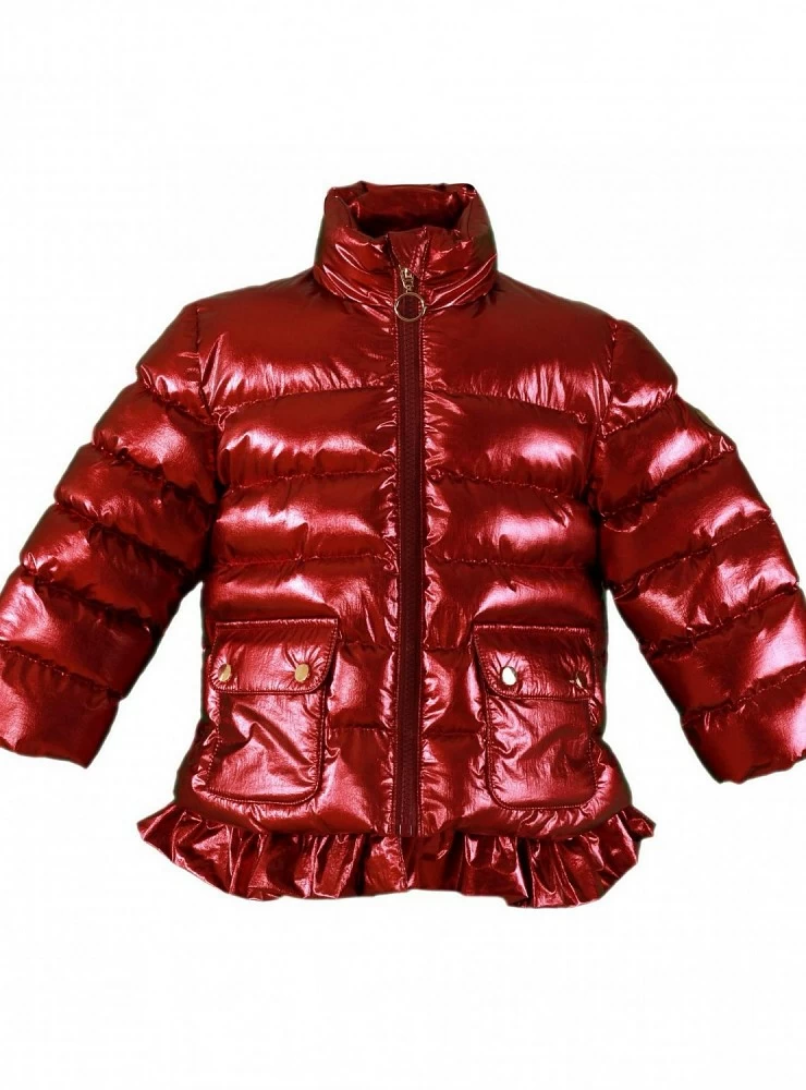 Metallic maroon girl's parka.