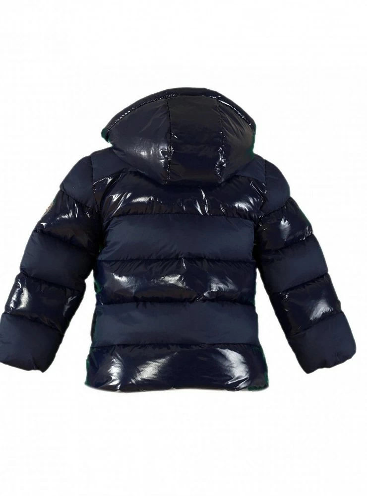 Navy blue padded parka for girls