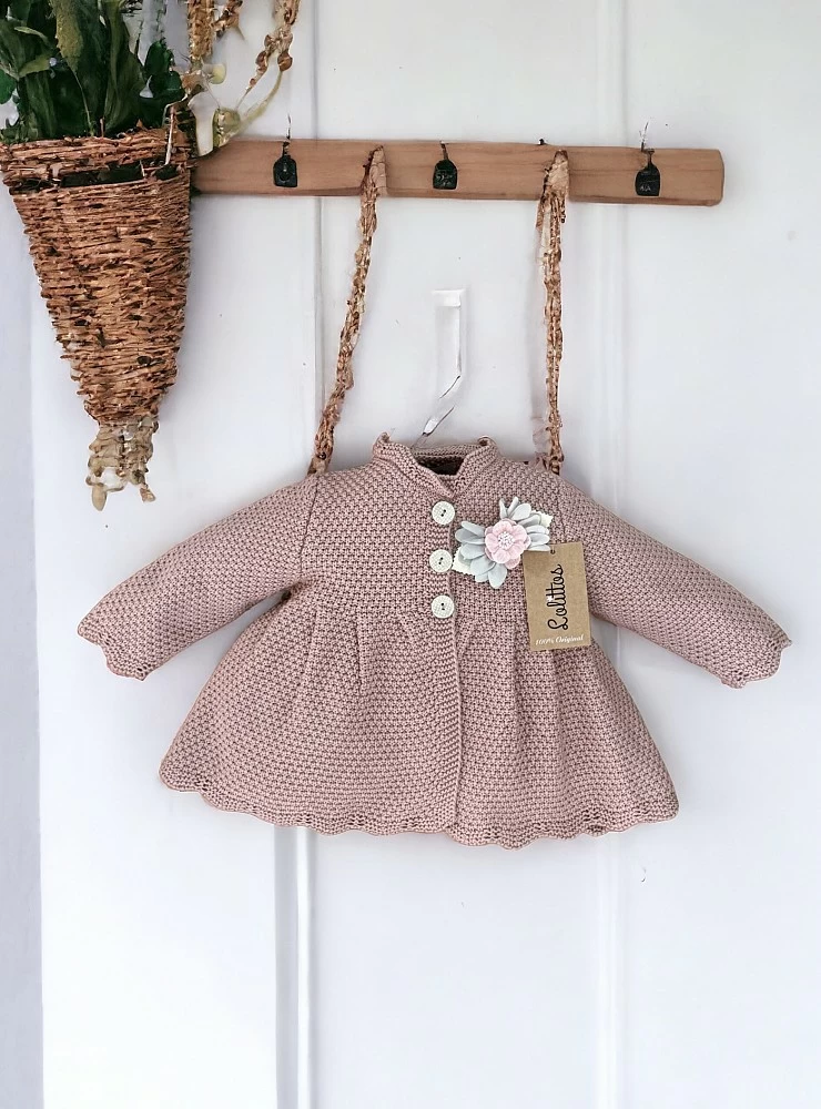Pale pink knit coat from Tata collection by Lolittos