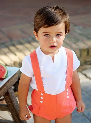 Romper and blouse for boy Coral collection from Cocote