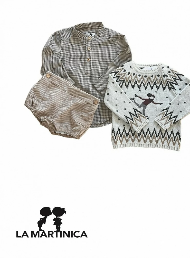 Set for boy jersey with shirt and bloomers Kenia de La Martinique collection