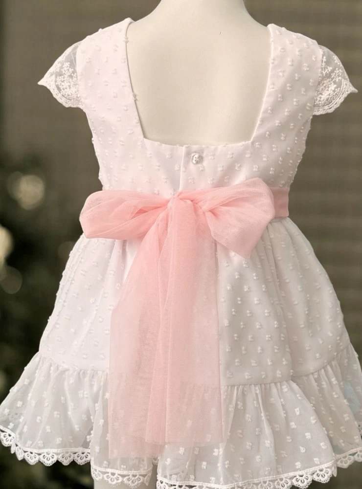 Special white and pink ceremony dress