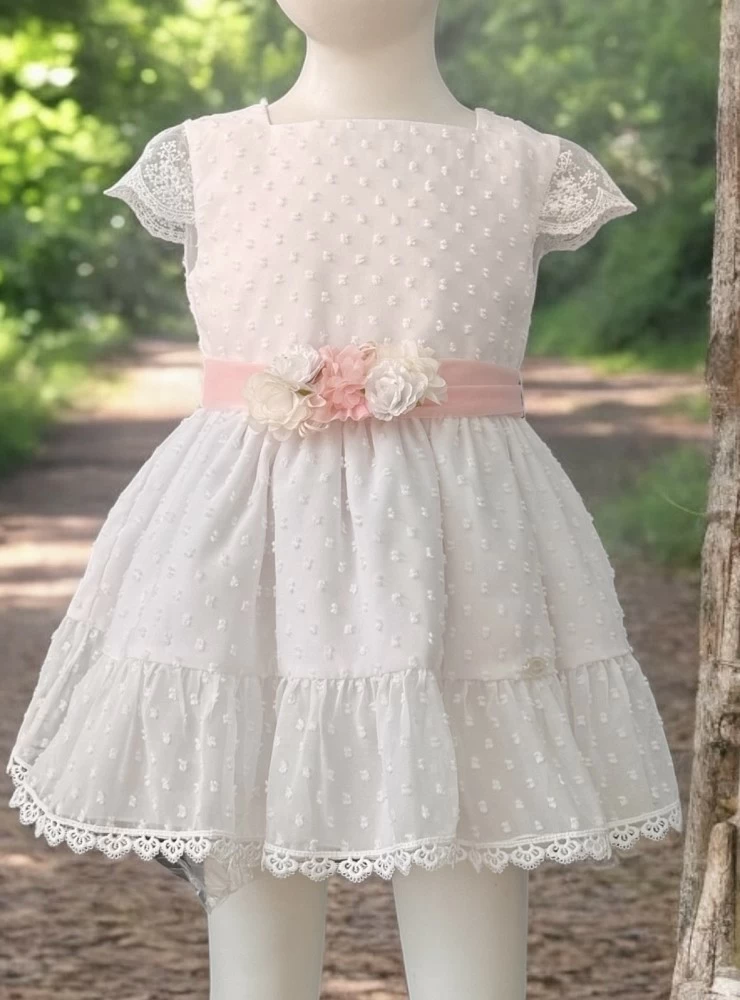 Special white and pink ceremony dress