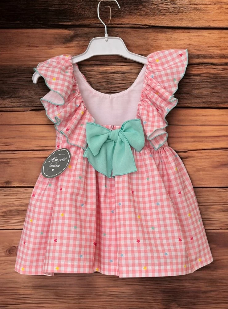 Strawberry gingham dress by Mon Petit bonbon