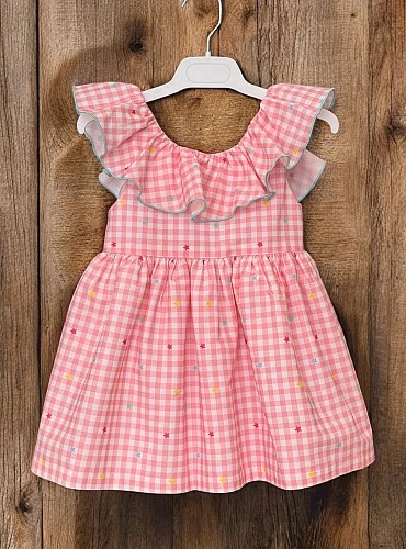 Strawberry gingham dress by Mon Petit bonbon