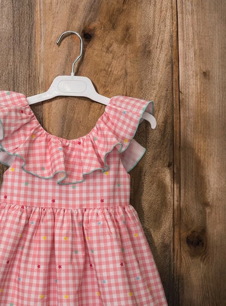 Strawberry gingham dress by Mon Petit bonbon