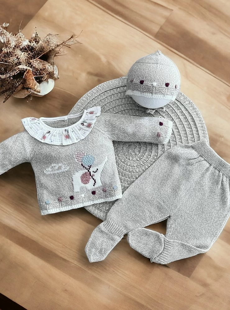 Unisex knit set with muslin from the Bodoques collection