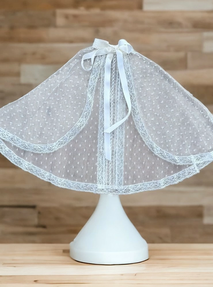 Unisex Lace Christening Cape