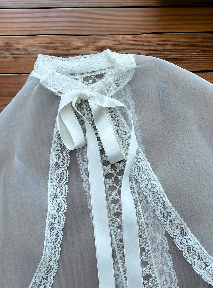 Unisex organza christening cape.