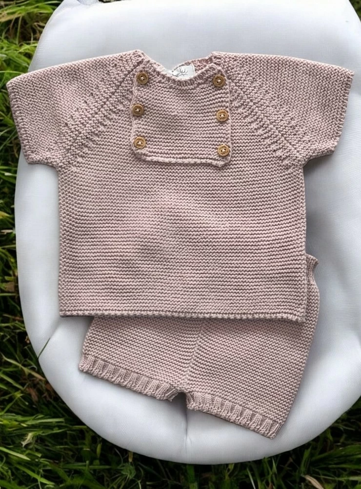 Unisex two-piece summer knit set