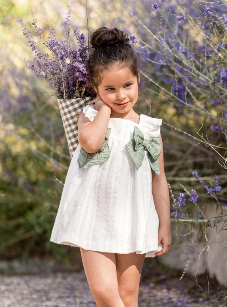 White and green dress and panties Romance Collection