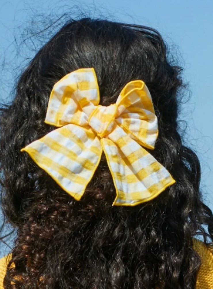 Yellow gingham bow Kittie collection from La Martinica